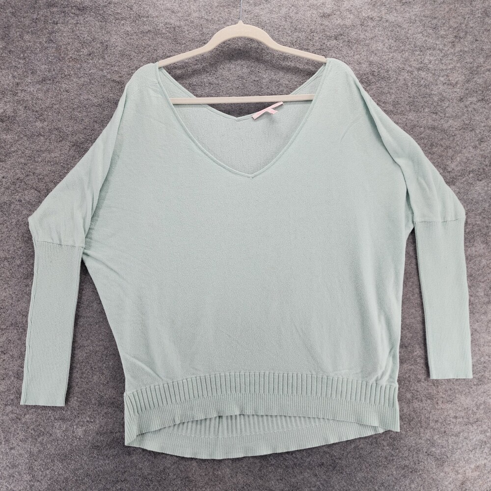 Victoria Secret Shirt Womens Medium Long Sleeve Green V Neck